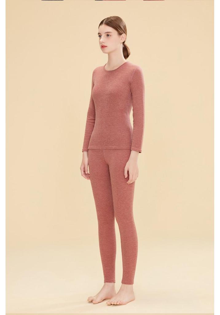 Men's Wool Silk Autumn Thermal Set: Double-Sided Brushed Base Layer Top and Pants - Warm Underwear for Couples
