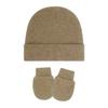 4 Set Baby Bonnet Cap Feature Foldable Edge with Mittens Cotton Fabric Gentle On Sensitive Skin Multiple Color Available