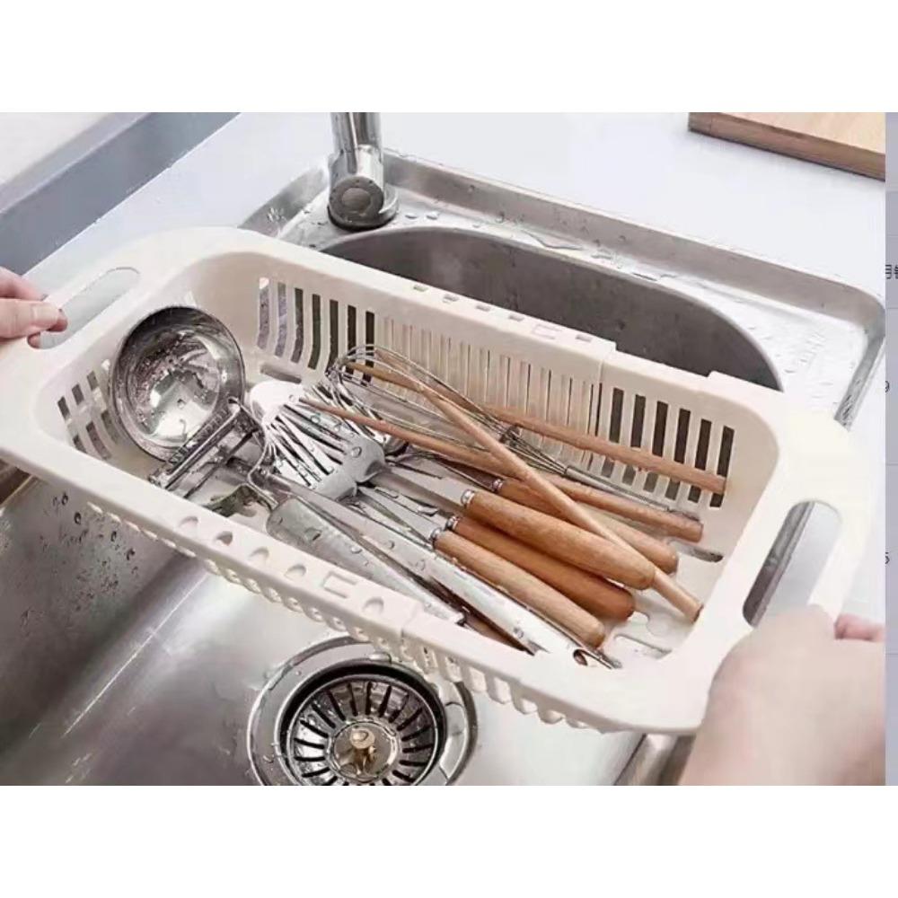 

Дуршлаг для мойки, корзина для мытья овощей в раковине, подставка для фруктовой корзины, пластиковая корзина для слива, дуршлаг для мойки над раковиной бежевый