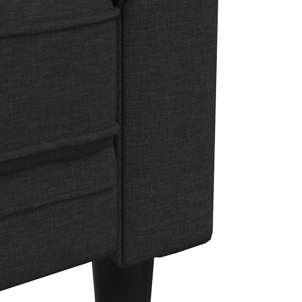 Vidaxl Sofa Chesterfield, Trzyosobowa, Czarna, Obita Tkaniną
