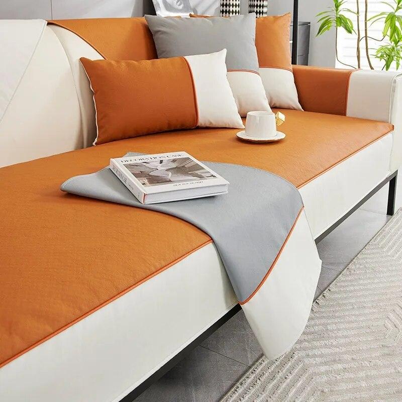 

Белый водонепроницаемый чехол для дивана с широкими краями, против кошачьих царапин, универсальное нескользящее антипригарное полотенце для дивана, ткань для гостиной 70x70cm 1pcs