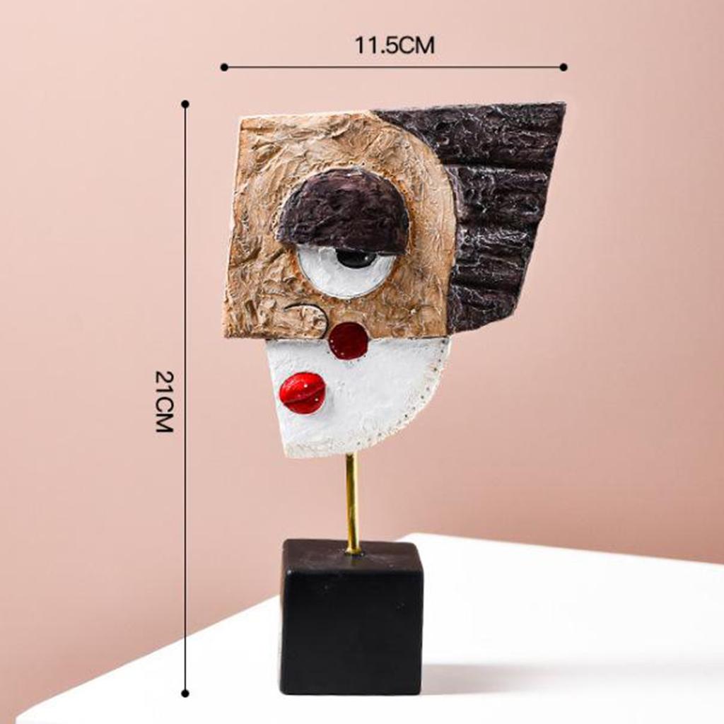 Creative Face Art Statue Sculpture Resin Crafts Figurine Abstract for Living Room Ornament Home Office Desktop Decoration Gift