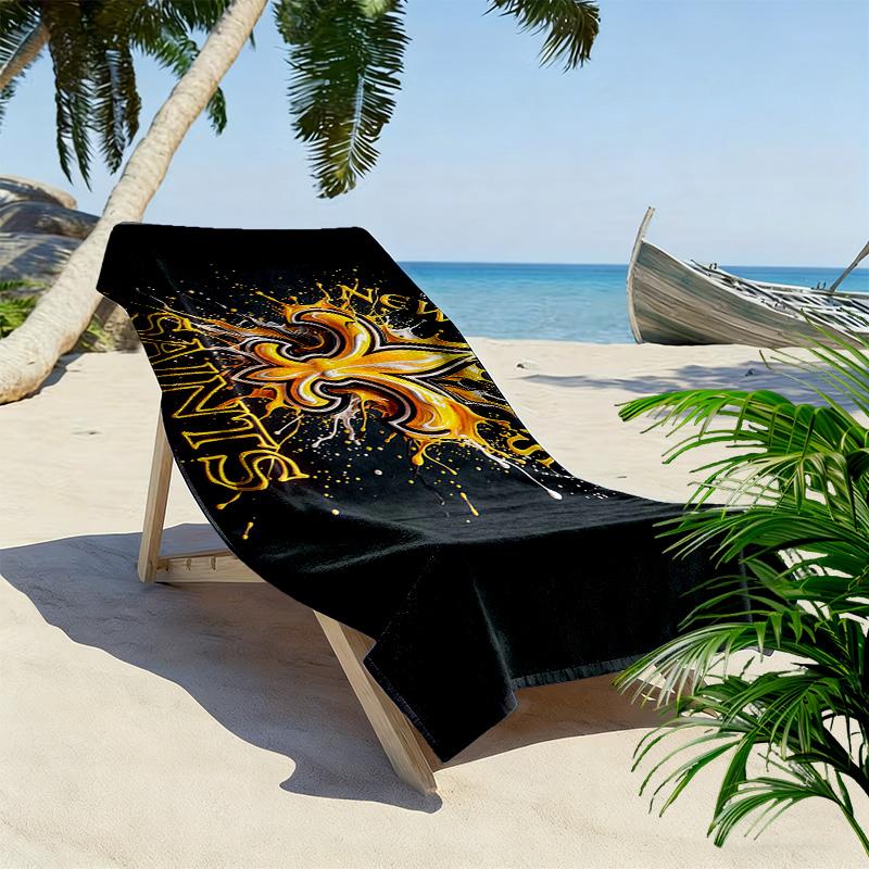 New Orleans Saints Print Beach Towel, Large Soft Quick Dry Towel for Beach Camping Swimming