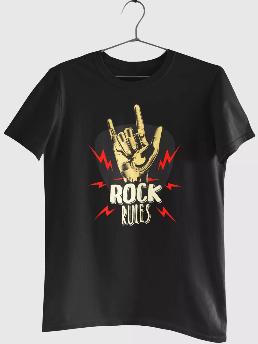 Футболка с принтом в стиле рок XL