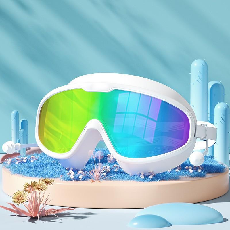 Swimming Goggles Big Frame Swimming Goggles Big Frame HD Wide View Anti-Fog UV Protection Swimming Goggles for Adults No Leaking