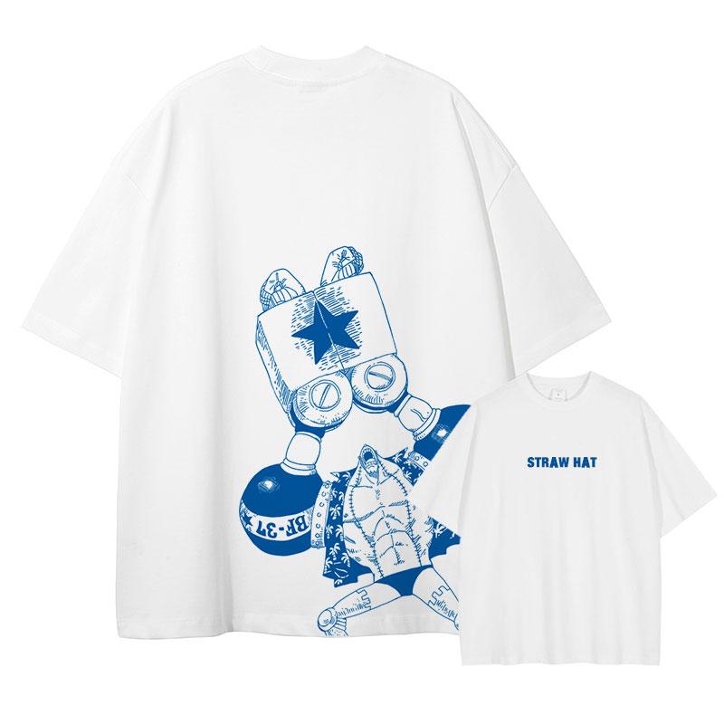 One Piece Franky Cotton TShirt Summer Short Sleeve Casual Hip Hop Streetwear Fashion S