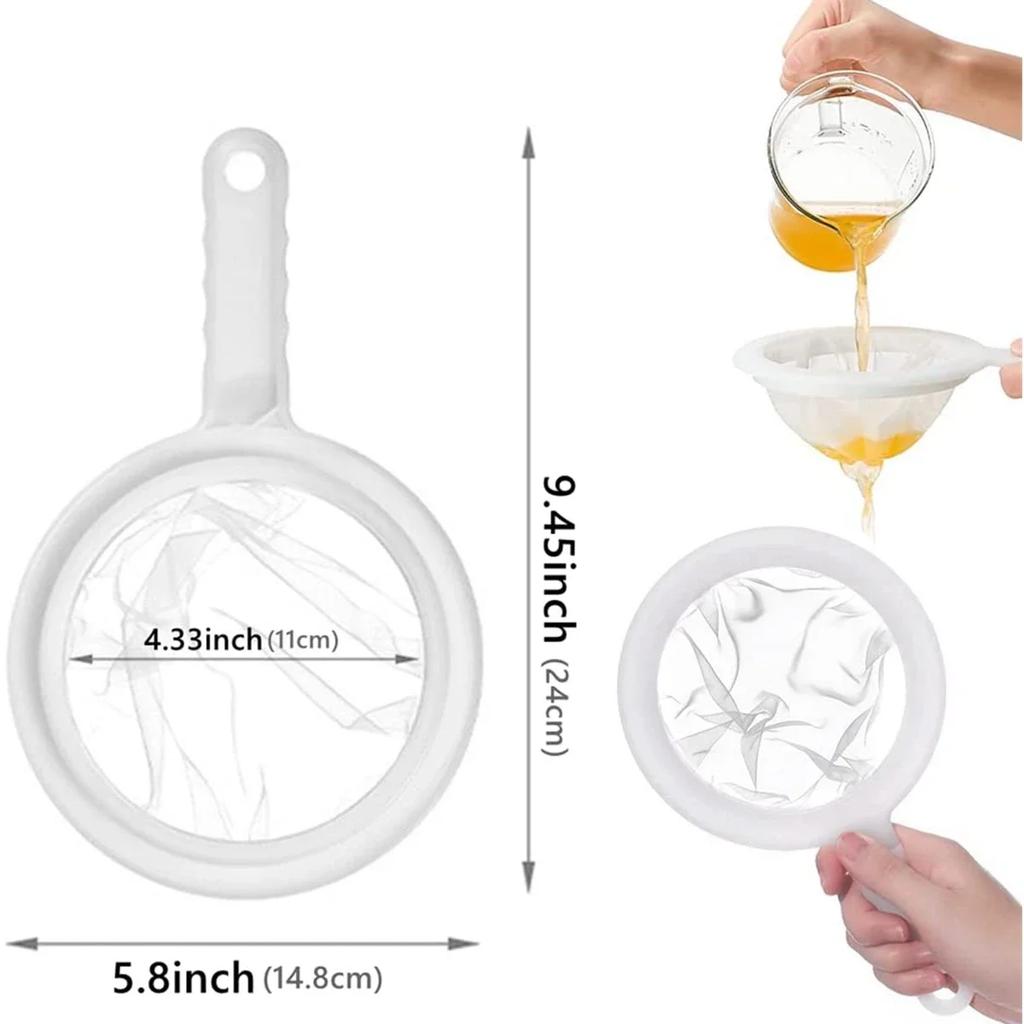 Fine Mesh Strainer Spoon Kitchen Food Strainers Reusable Fine Colander Mesh Sieve Strainer for Juice Soy Milk Coffee Wine Filter
