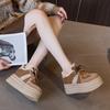 9cm Fashion Casual Sports Snow Boots Women Genuine Leather 2025 Winter New Fluff Warm Women's Platform Ankle Boots Sneakers