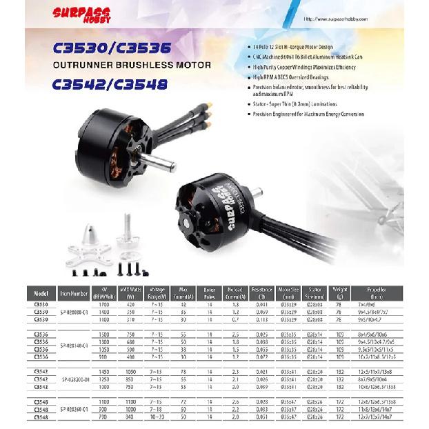SURPASS HOBBY 2822 2830 3530 3542 3548 4250 4260 5055 5065 Brushless Motor for RC Fixed-wing Plane FPV Racing Drone Quadcopter