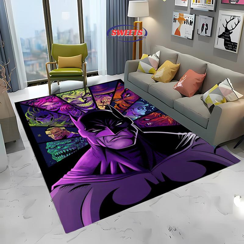 Koberec s motivem Batmana DC č. 3 Nové vydání!Protiskluzová Zvuková Izolace, Koberec do Obývacího Pokoje, Dětské Ložnice, Kancelářských Prostor, Odolná Rohož