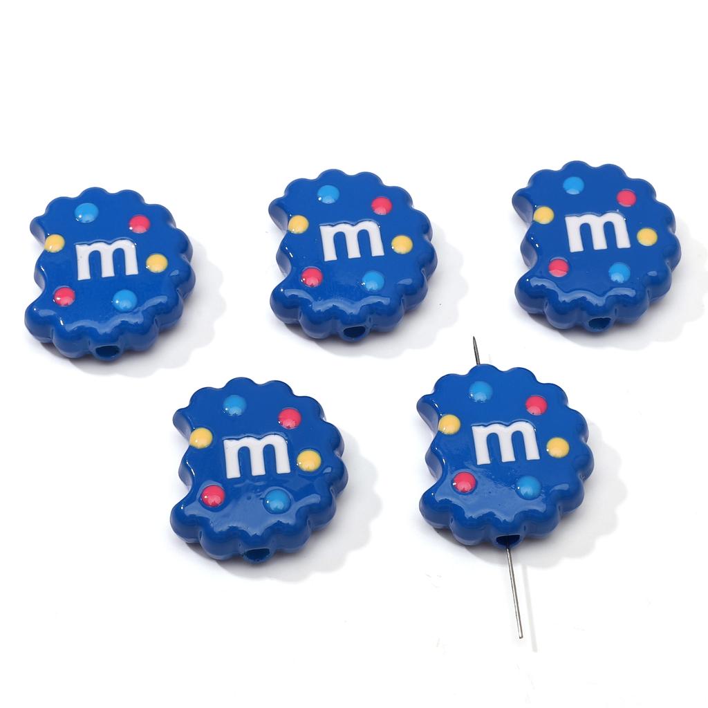 Doppelseitige Keks-Anhänger Emaille M Drip Design für DIY Schmuck 2 oder 10 Stück