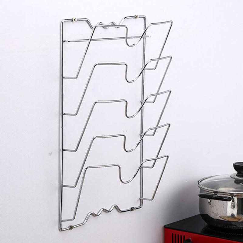 

Кухонный органайзер, настенная подставка для крышки горшка, пятислойная крышка для кастрюли, металлическая ржавчина