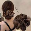 Fabric Pleated Large Intestine Hair Band Solid Color Retro Satin Versatile Ponytail Headpiece