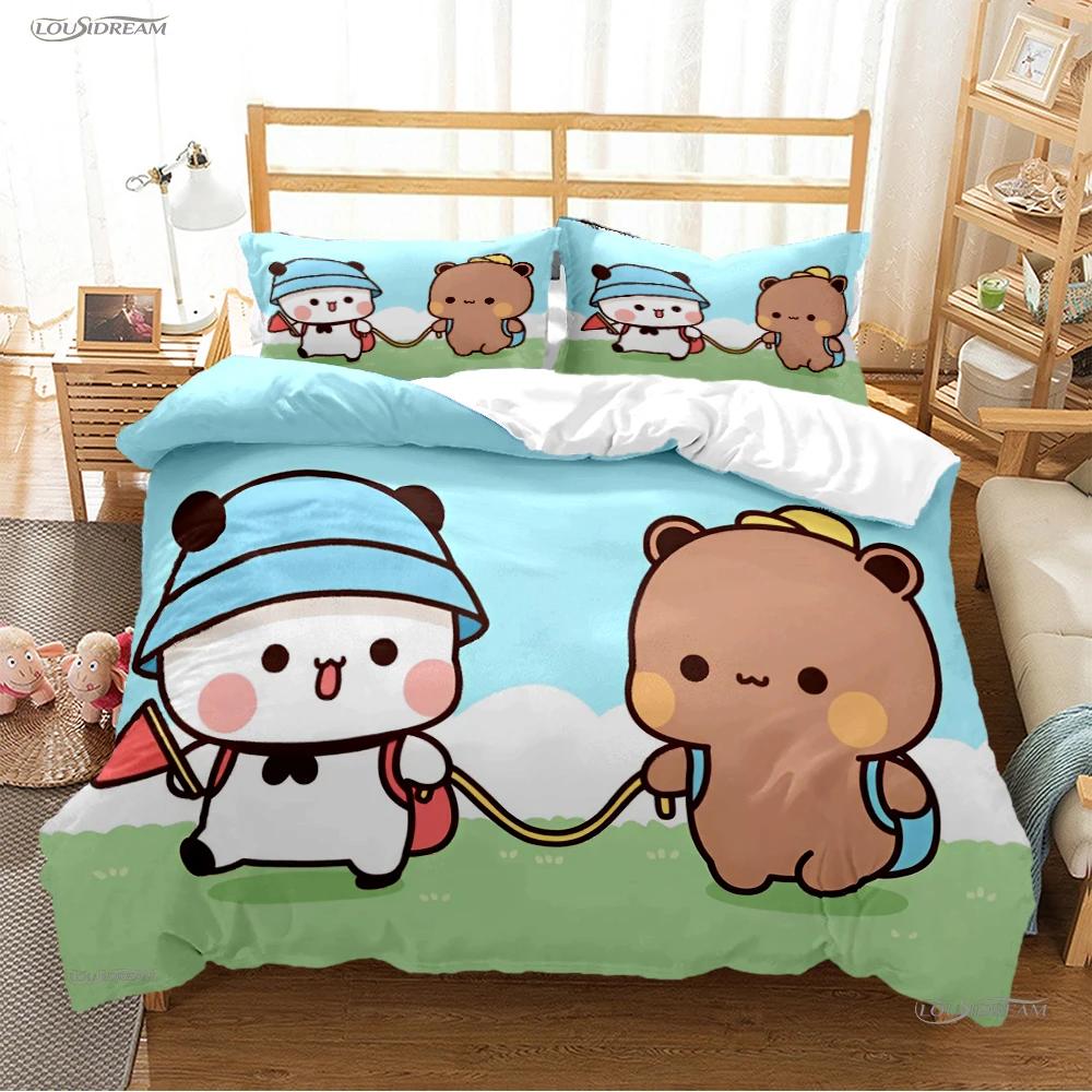 BuBu Bear Cartoon Anime Cute All Season Duvet Cover kawaii Bedding set Soft Quilt Cover and Pillowcases Single/Double/Queen/King