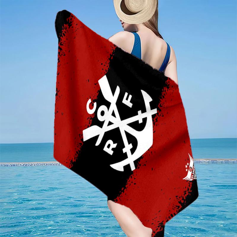 Serviette de plage Emblème de Club de Football, Microfibre Super Douce, Cadeau pour Elle/Lui, Anniversaire, pour Piscine, Plage, Voyage, Décoration d'Intérieur Cadeaux pour Fans