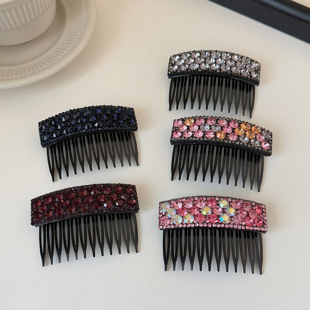 Korean light luxury shiny full diamond inverted comb hairpin new style broken hair side clip female wild bangs clip hair accessories