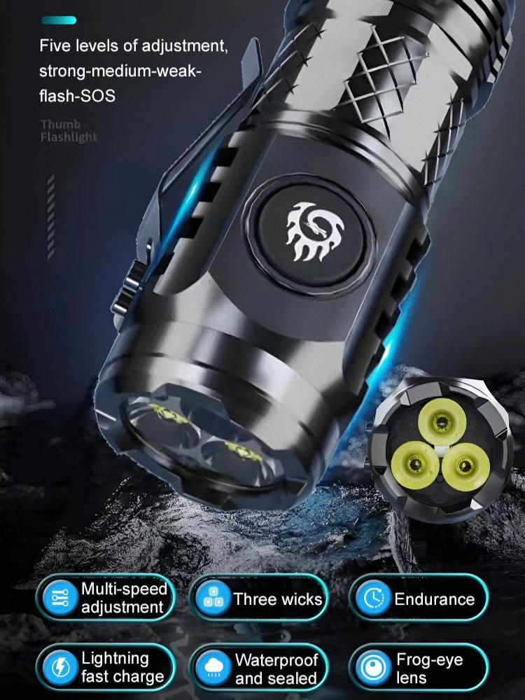 Mini High Brightness Flashlight Powerful Led Flashlight 3 Modes Usb Rechargeable Flash Light Flashlights with Tail Magnet