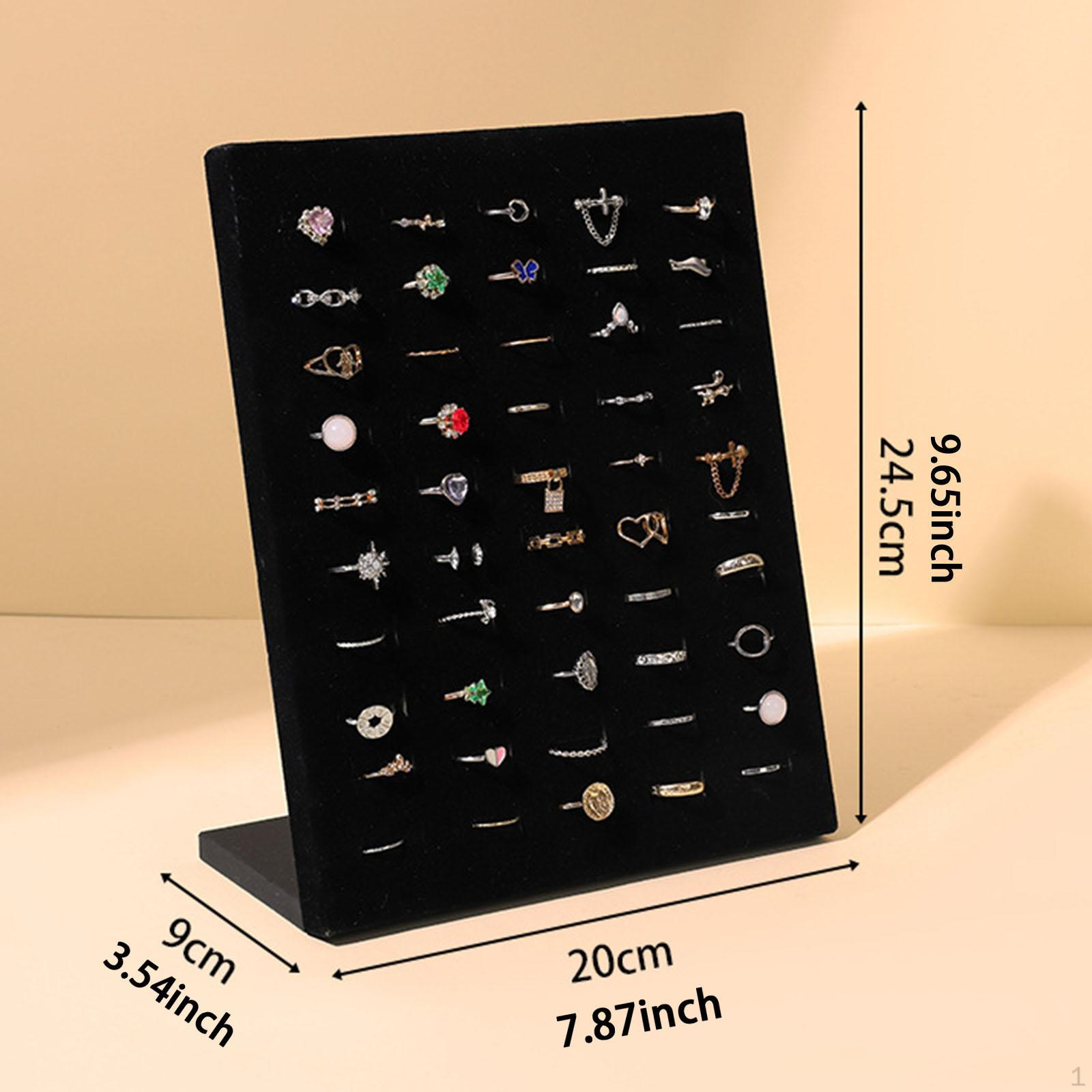 

Jewelry Organizer Rings Display Stand Holder Showcase Tray for Dresser чорний
