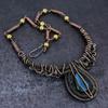 Labradorite Gemstone Handmade Copper Wire Wrap Jewelry Necklace 18" J8L36