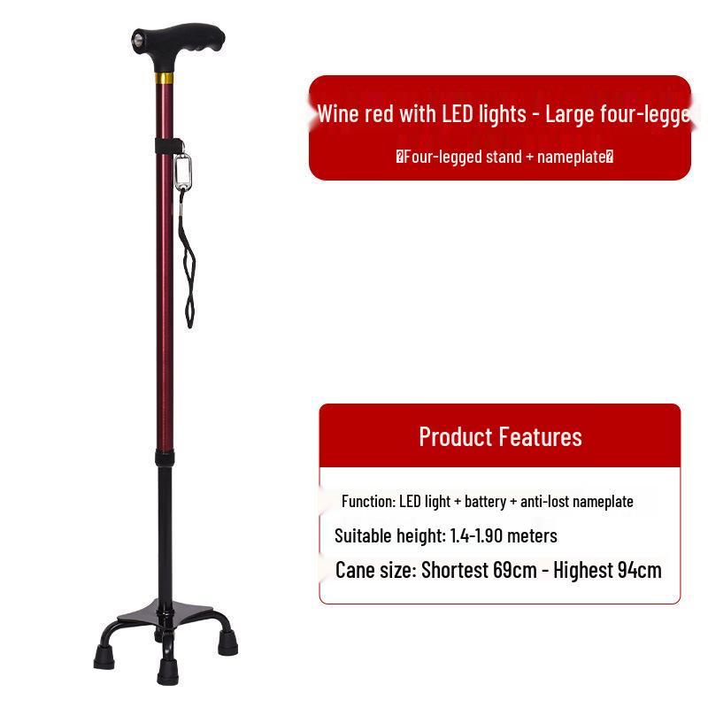 Yunxiang Retractable Non-slip Aluminum Walking Cane with LED Light