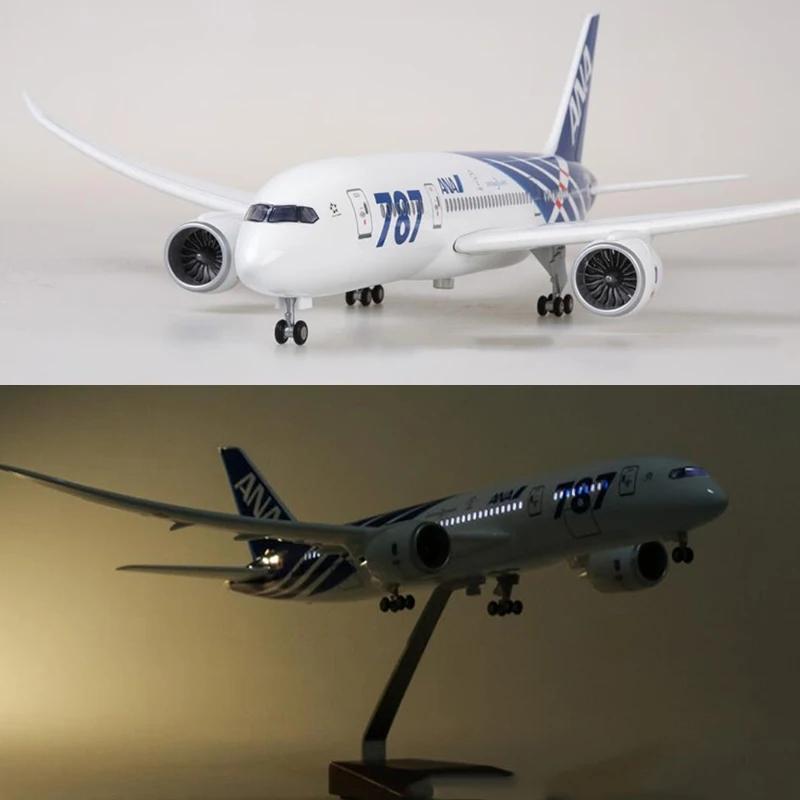 ANA Japan Airways Plane B787 1:130 Scale 47cm With Landing Gear & LED Diecast Resin Model 787 Airplane Hobby Gift