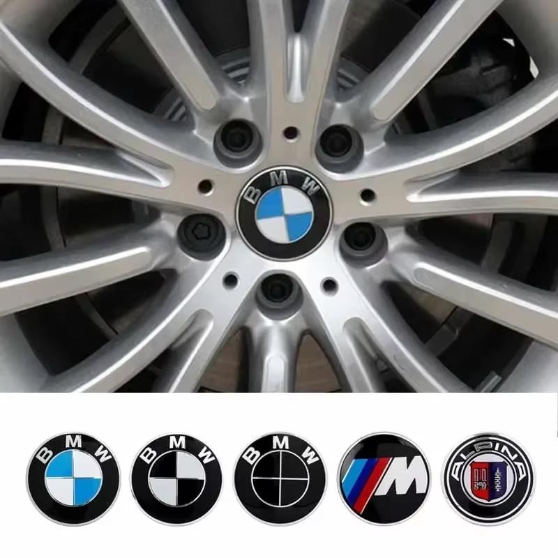 SQKR7 Car Sticker For BMW X6 X7 56/60mm Wheel Center Hub Cap Stickers No Residue Strong Adhesive Rim Emblem Decal Exterior Wheel Mod
