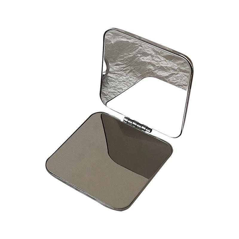 Portable Stainless Steel Double-Sided Makeup Mirror - Compact, Foldable & Ideal for Dorms
