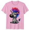 Cute Grumpy Zebra Mohawk TShirt Funny Animal Wildlife Birthday Gift
