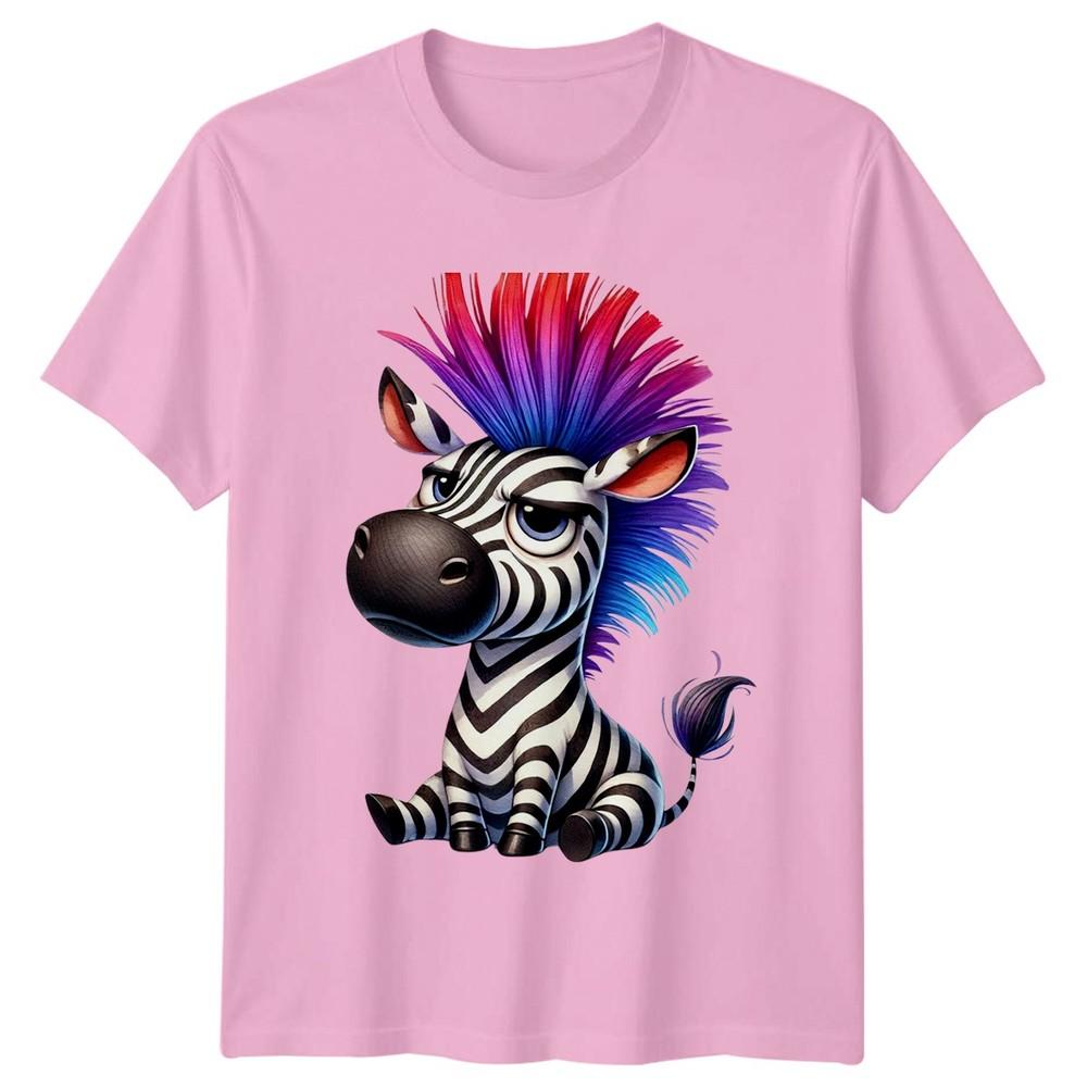 Cute Grumpy Zebra Mohawk TShirt Funny Animal Wildlife Birthday Gift