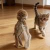 Fluffy Octopus Cat Toy, Faux Fur Octopus, Cat Wand Toy Replacement, Interactive Kitten Kicker Toy, Plush Enrichment Toy for Indoor Cats