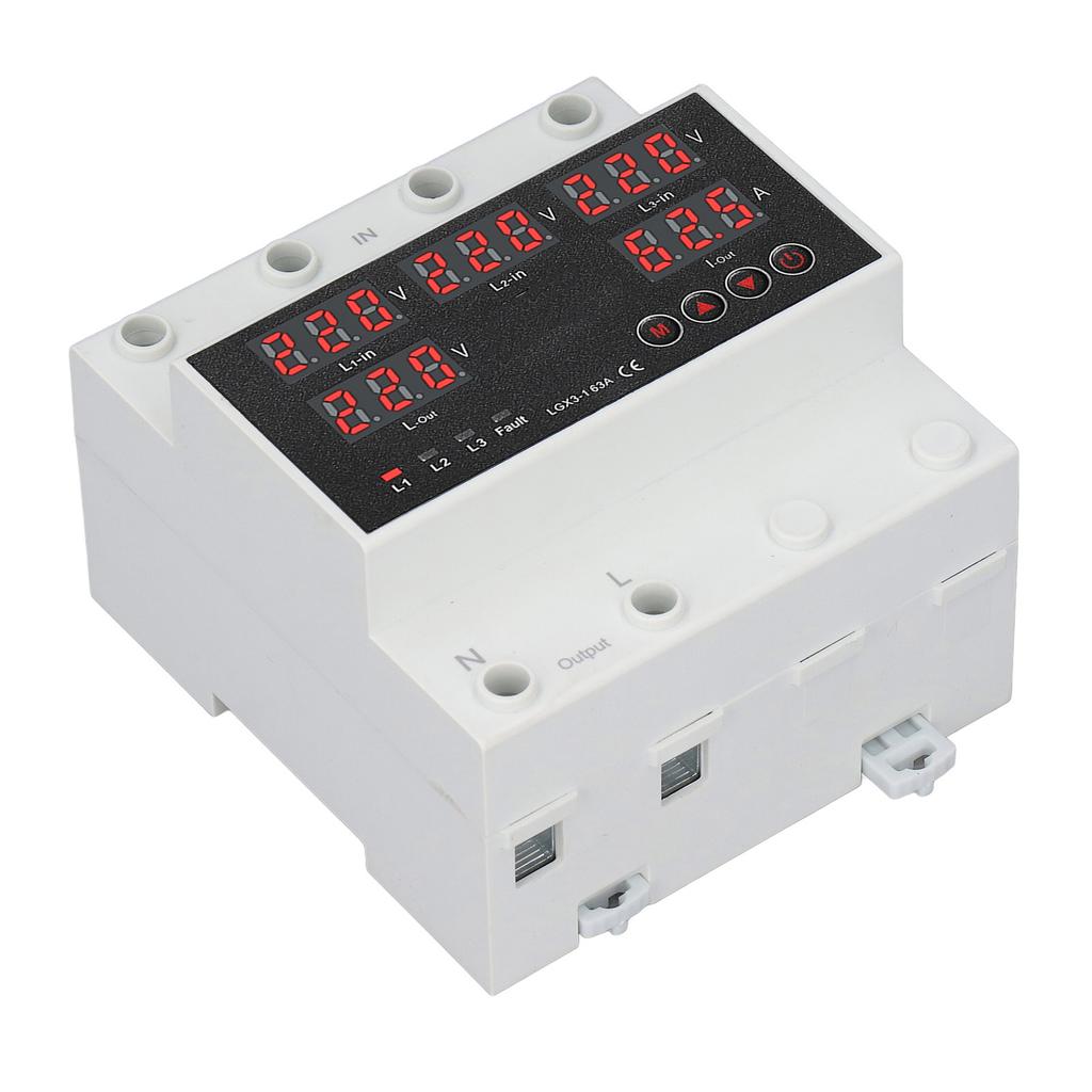 Automatic Transfer   63A 3P4W LED Display   Voltage Protector for Home Generator Inverter