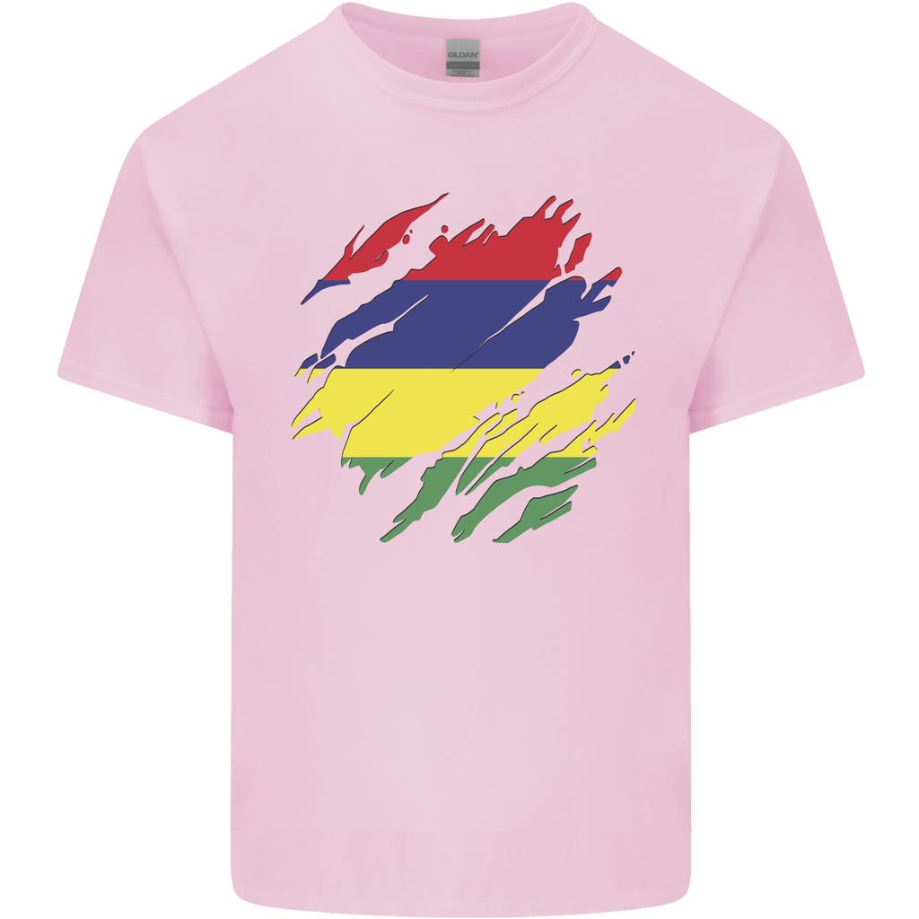 Torn Mauritius Flag Mauritians Day Football Unisexs Light Cotton TShirt