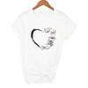 Serce z książkami Print Women Estetyczna koszulka Harajuku School Reading Casual Streetwear z krótkim rękawem T
