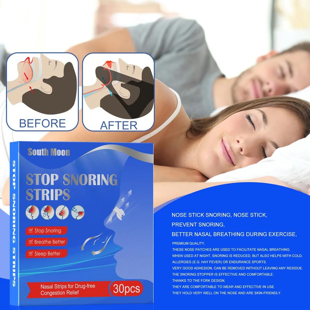10/30/50/60/90/100PCS Breath Nasal Strips Anti-snoring Strip Better Relieve Nasal Congestion Solve Sleep Problem Best Aid Device