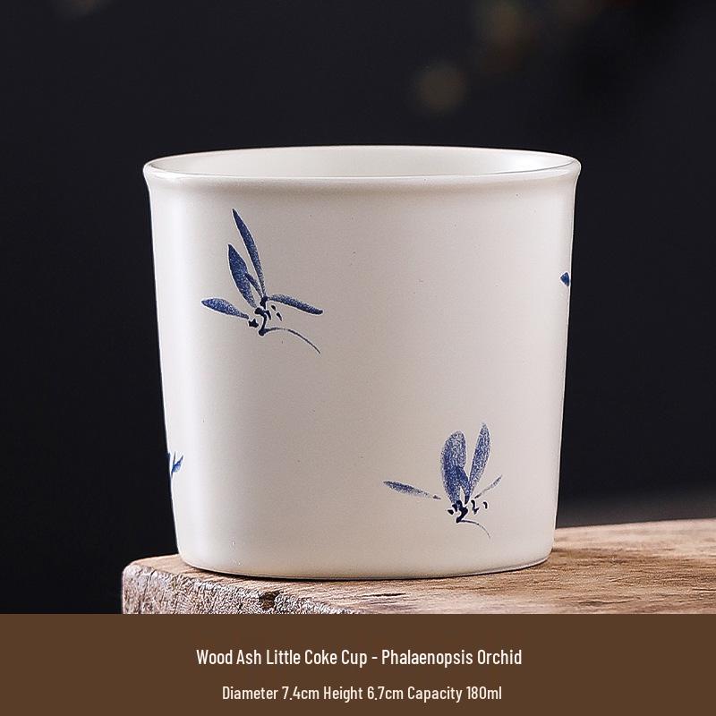 Cross-Border Ceramic Ash Ink Wash Landscape Tea Cup - Custom Logo