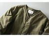 Men's Retro Military-Style V-Neck Cotton Padded Jacket - Autumn/Winter Outdoor Workwear Trend