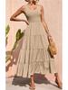 Spring European & American Women's Camisole Dress: Pleated Patchwork A-line with Wide Hem