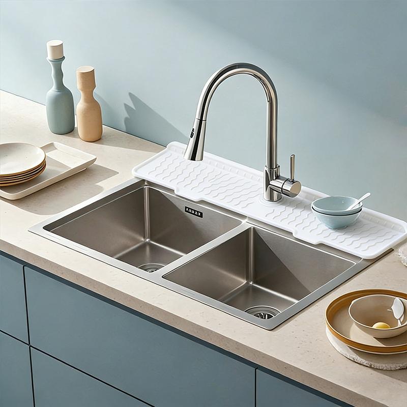 Kitchen Sink Splash Guard Faucet Mat Splash Catcher Handle Drip Catcher Tray Multipurpose For Kitchen Dish Drying Mats