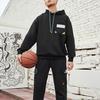 Li Ning Geometric Pattern Casual Pullover Long Sleeve Hoodie Unisex hoodies Black AWDRG23-2
