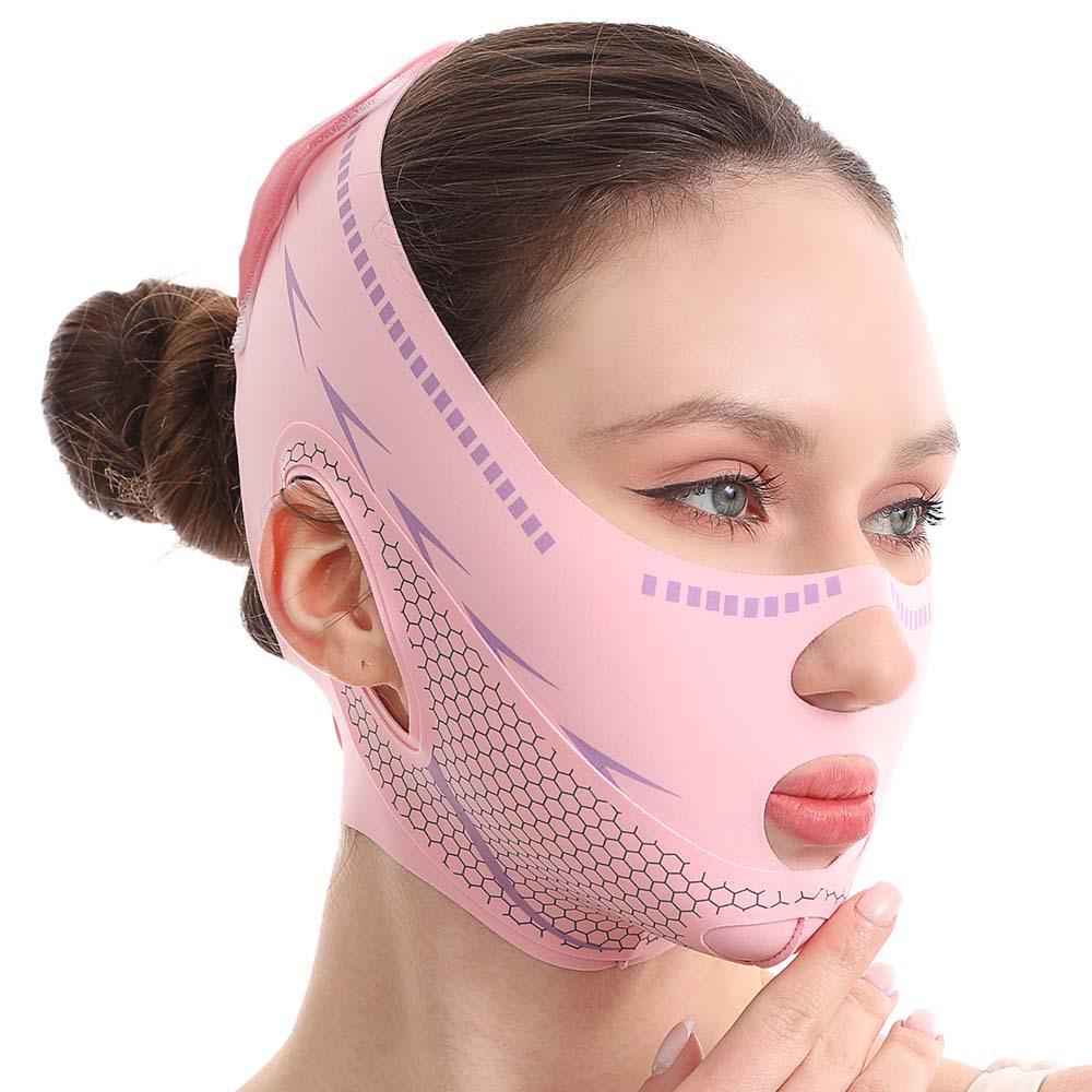 

Графенова ліфтинг-маска V-подібної форми: Підтягуючий бандаж для обличчя та носогубних складок, подвійного підборіддя (для сну) - Зручний та дихаючий One Size