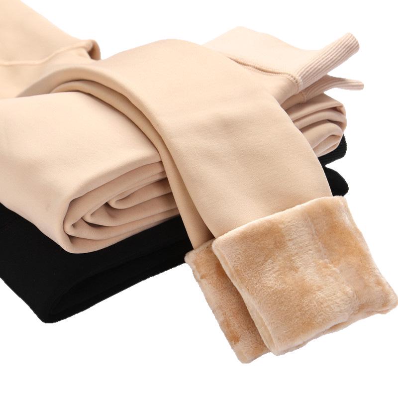 Women's Fleece-Lined Nude Pantyhose: Imitation Nylon, Autumn/Winter Warm Leggings