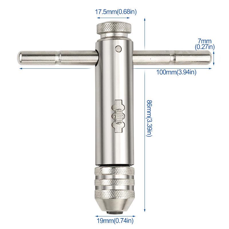 Adjustable M3-M8 Forward/Reverse Ratchet Tap Wrench Tool