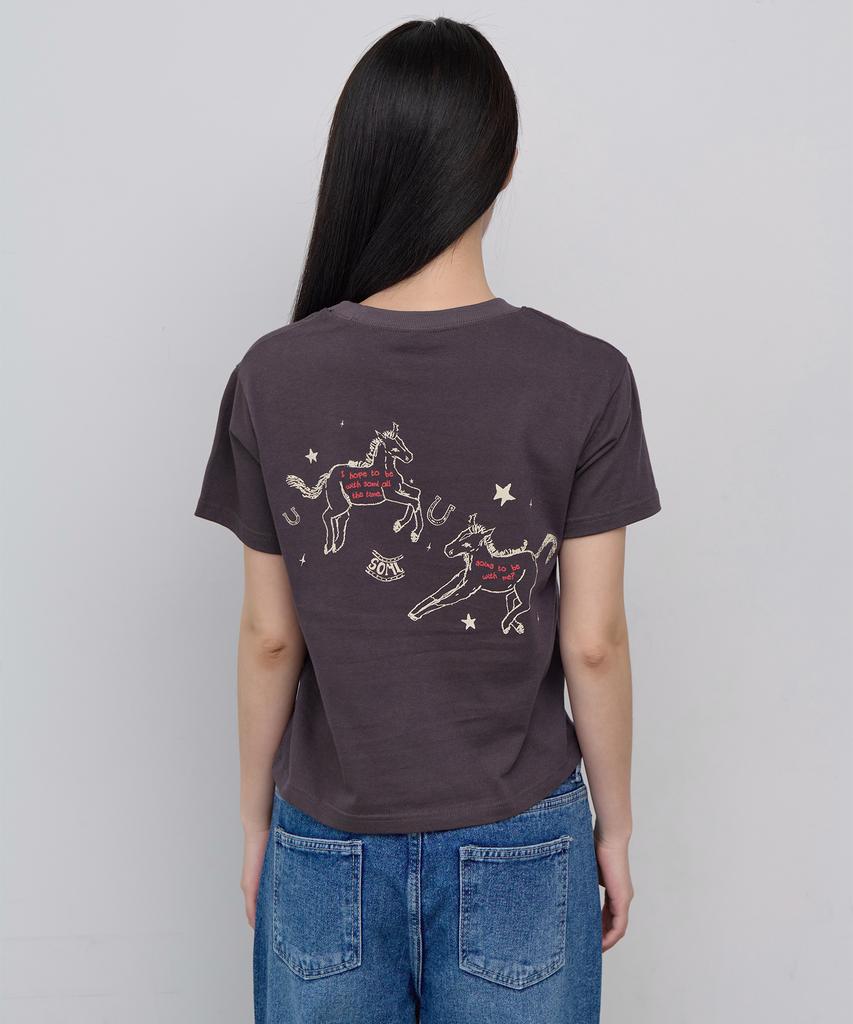 5OML Pony Short Sleeve Charcoal