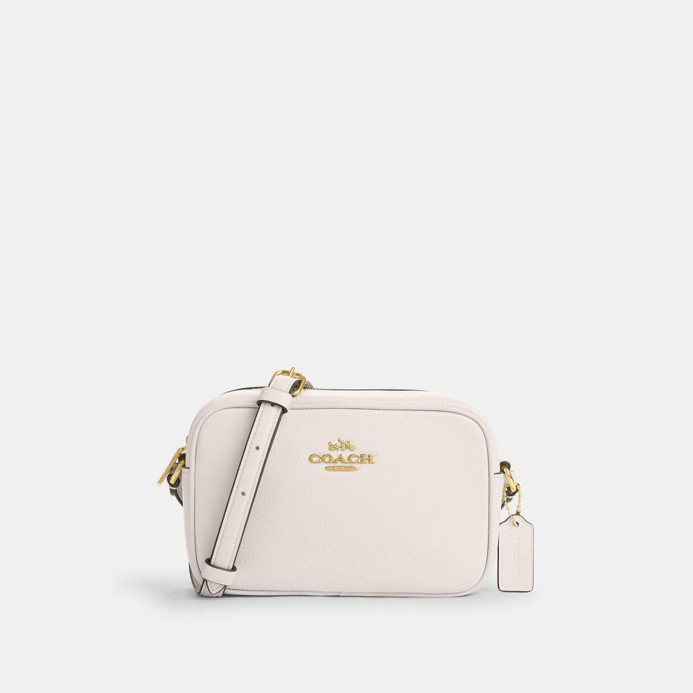 

Сумка Coach Mini Jamie Camera Bag золотистого цвета с мелом