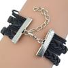 Women's Wolf Head Retro Braided Faux Charm Infinite Leather Wax Cord Bracelet