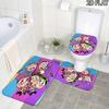 3pcs The Fairly OddParents Pattern Flannel Nonslip Absorbent Washable Decorative Bathroom Home Toilet Seat Cover Mat