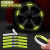 Car Wheel Reflective Strips Colorful Hub Stickers Car Styling Decal Sticker For Ford Focus 2 MK2 3 4 MK3 MK4 ST Mondeo Festiva