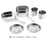 6-teiliges Tragbares Edelstahl-Kochgeschirr-Set Camping Picknick Outdoor Pfanne Topf Teller Tasse