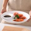 777 Pure White Ceramic Divided Serving Plate