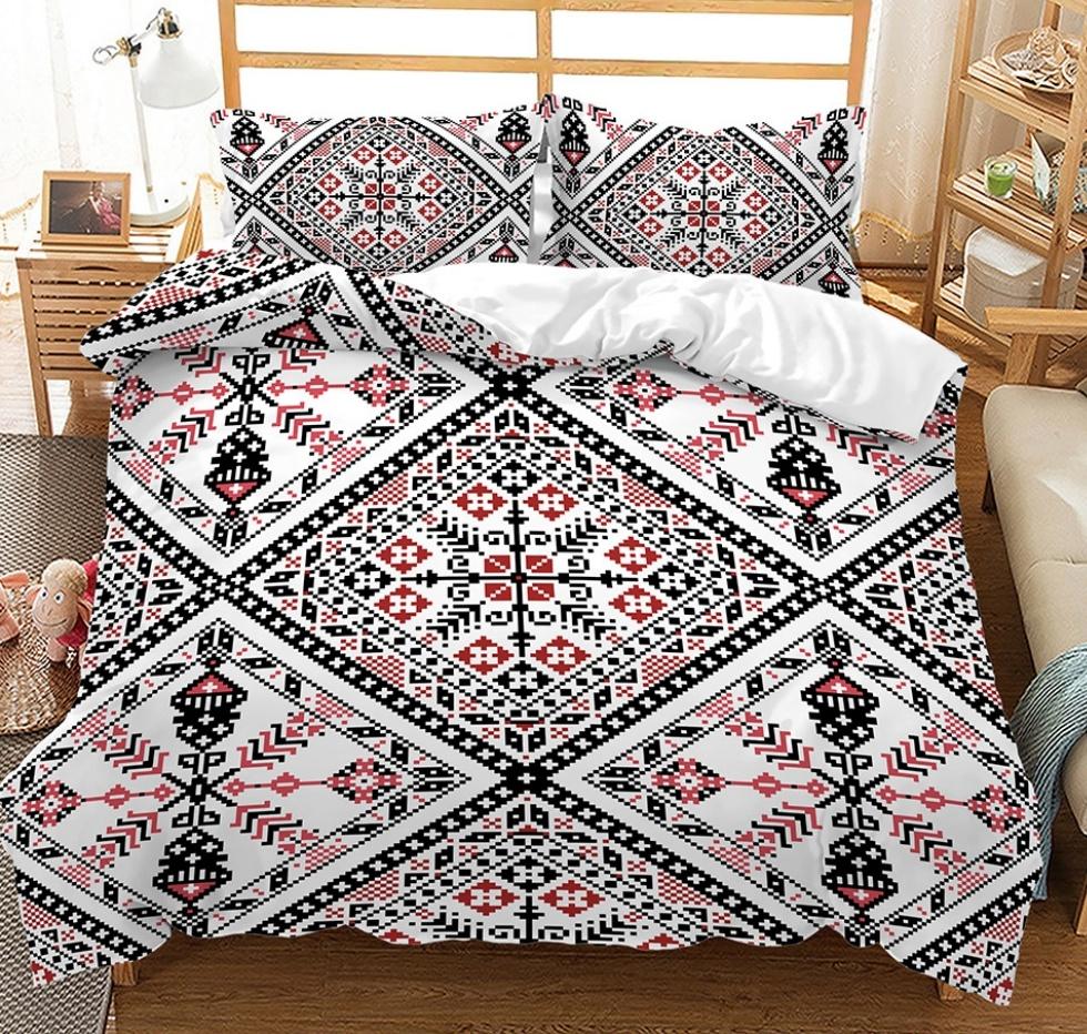 

Богемный Комплект Пододеяльника King Queen Размер Геометрический Полосатый Этнический Бохо Винтажный Чехол на Одеяло Для Мальчиков Девочек Подростков Комплект Постельного Белья 3 Шт. EU Single(135x200cm)